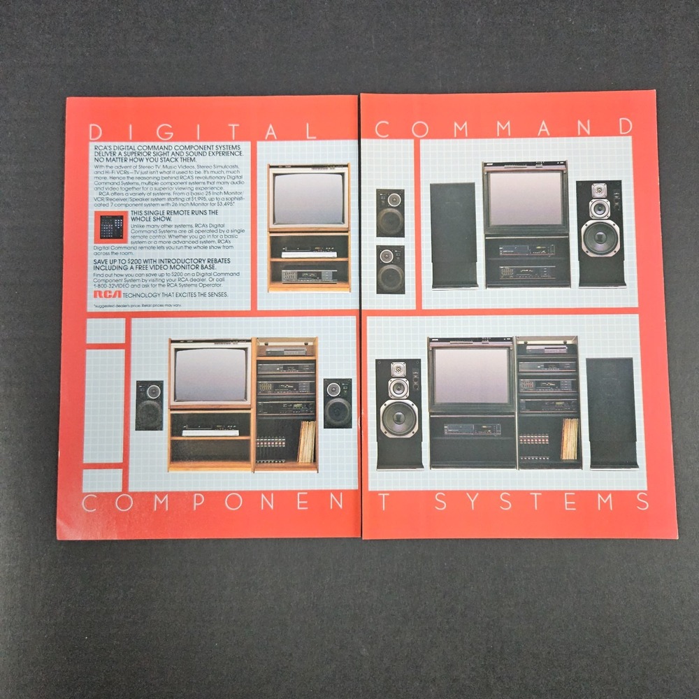 1985 RCA Digital Command Components‎ Systems Vintage Print Ad Audio Video Stereo